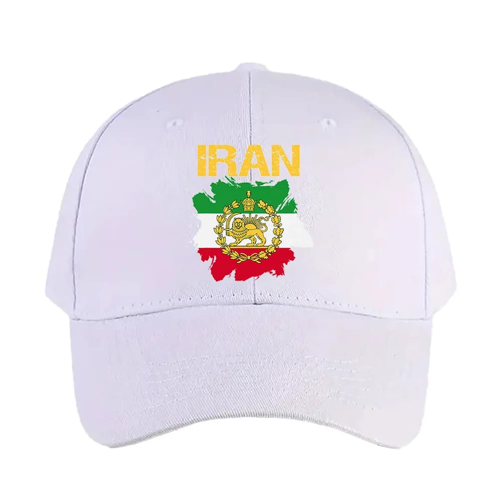 Cappellino da baseball estivo unisex con bandiera Iran Leone e Sole, regolabile con visiera curva, protezione solare