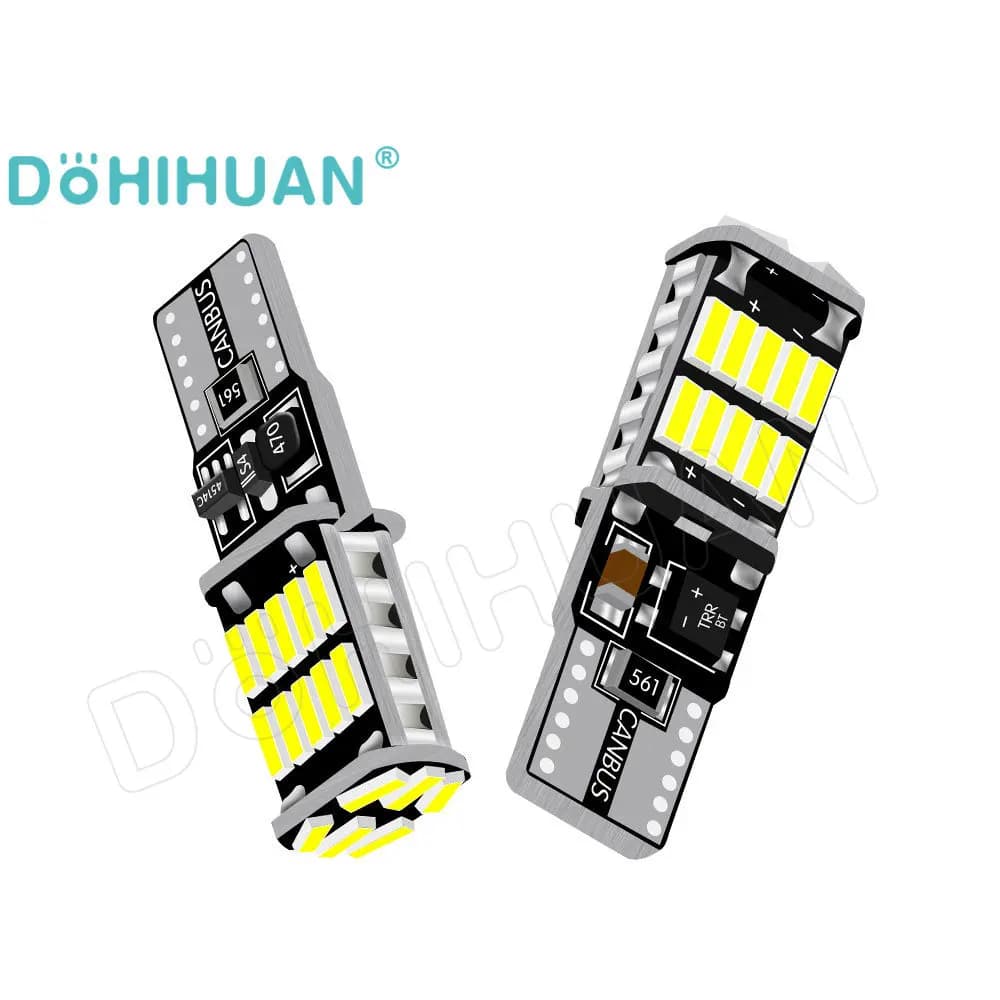 DOHIHUAN 2PCS Super Bright T10 W5W Led BA9S BAX9S BAY9S H6W H21W Lampadina 194 T4W Fendinebbia posteriore Parcheggio interno Lampada di segnalazione per auto