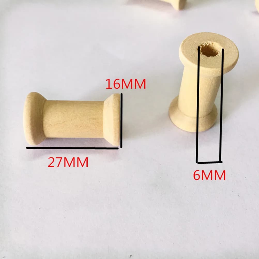 60 Pcs Bobbins Sewing Natural Wood Spool Empty Spools Embroidery Thread for Crafts