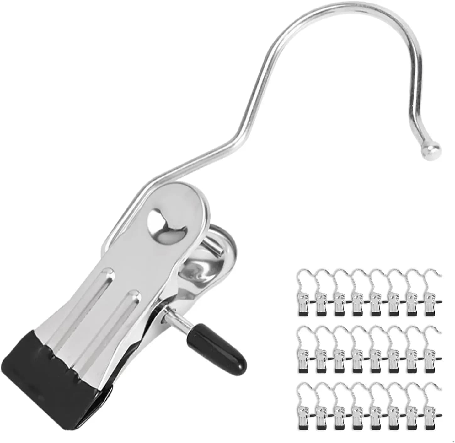 Pack of 24 multifunction coat hangers with rubber coating, ideal for clothes, boots, socks and towels