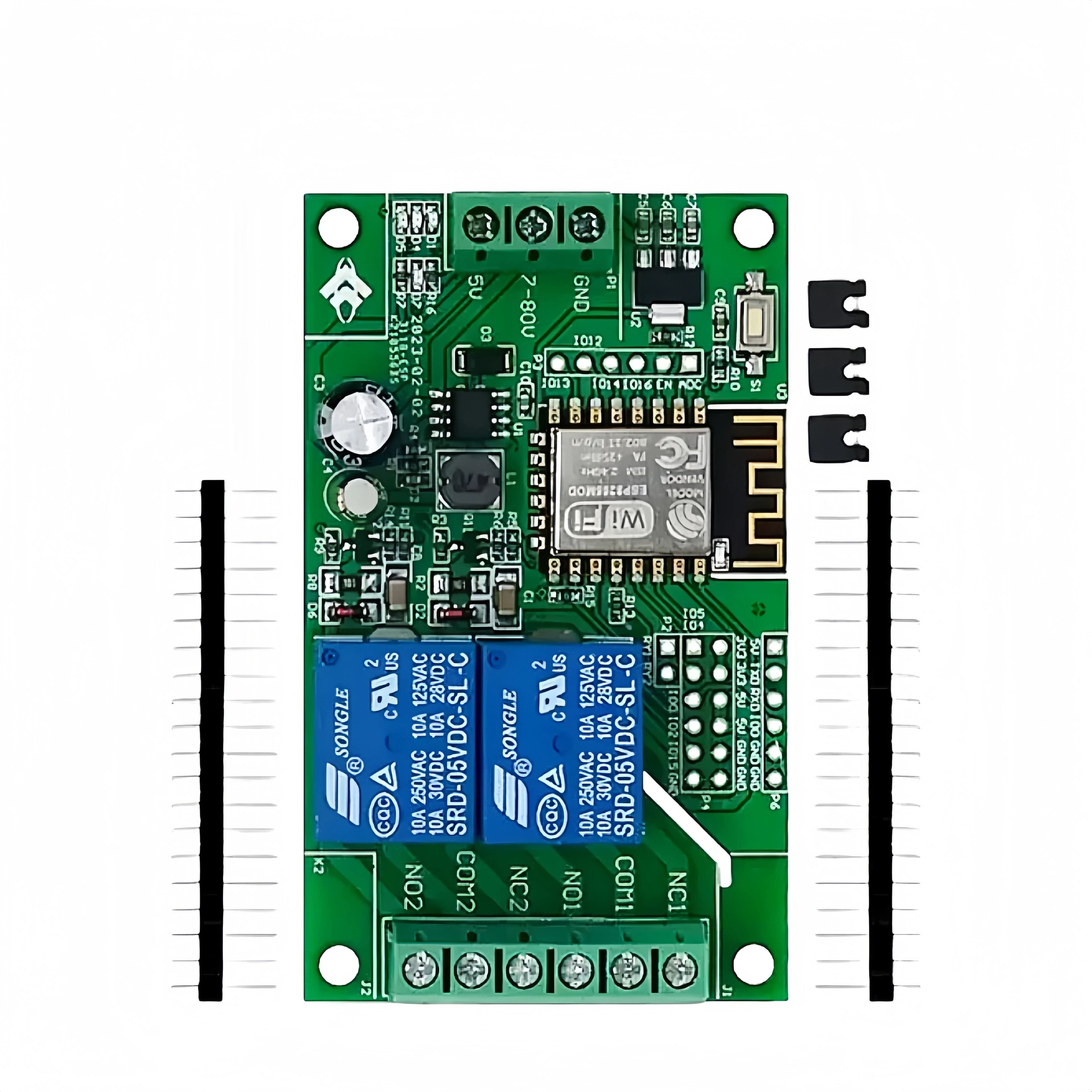 ESP8266 ESP-12F WiFi AC 250V / DC 30V 2-channel relay module Wireless development card for Arduino Smart Home