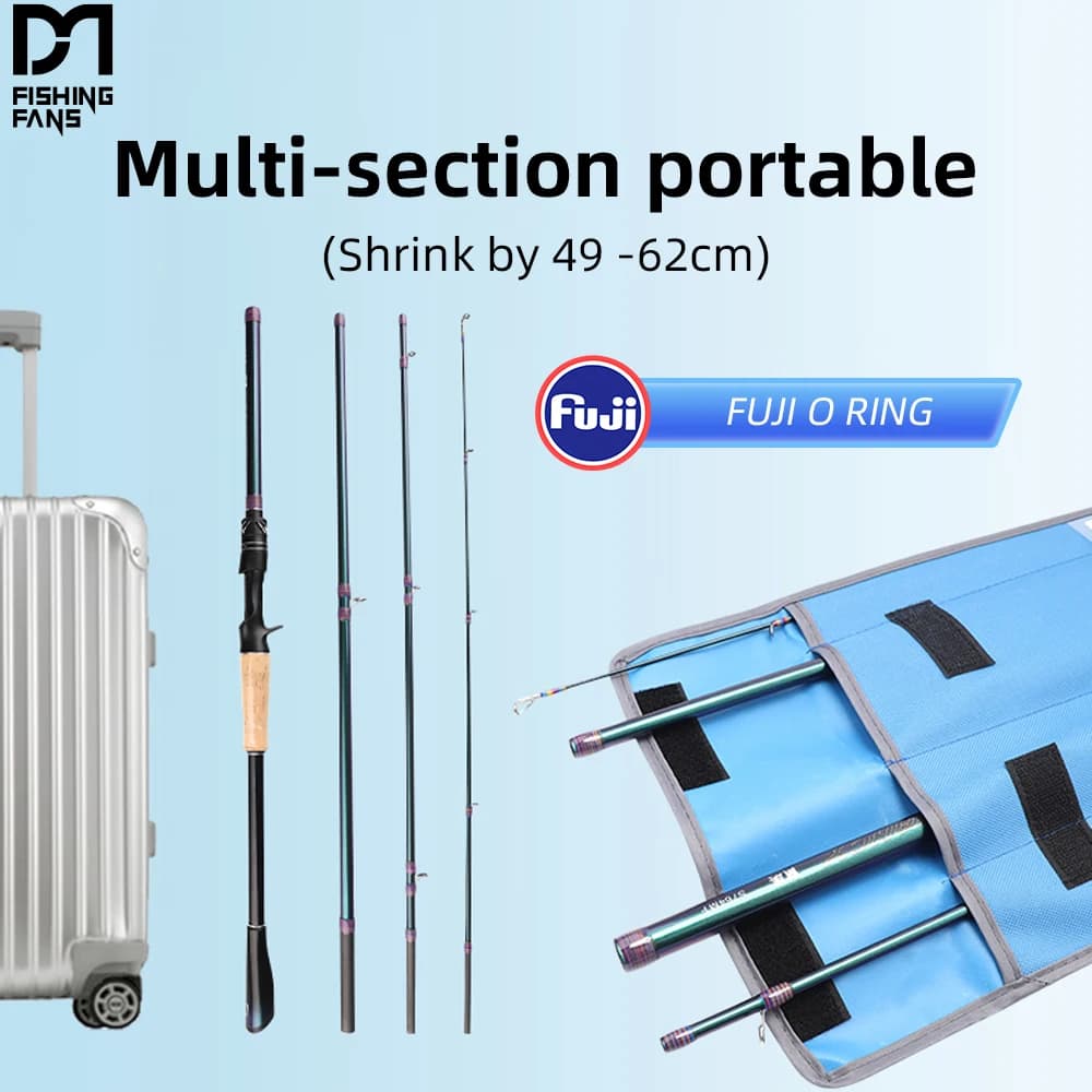 FISHINGFANS RANCY M ML MH PORTATILE 4/5 SECZIONE FUJI O ALTO CARBON LURE BASSO SPINNING CASTING MANIGLIA IN LUGGIO PESCA