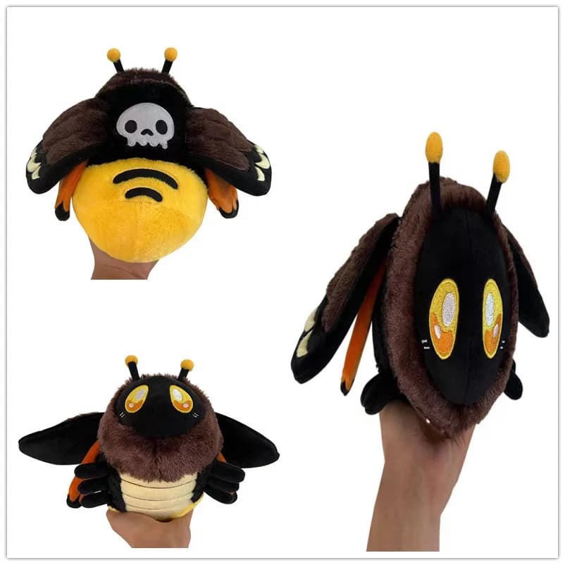 Nuovo peluche falena della morte fantasma faccia falena bambola di pezza morbido insetto regalo da collezione per appassionati di horror e amanti gotici