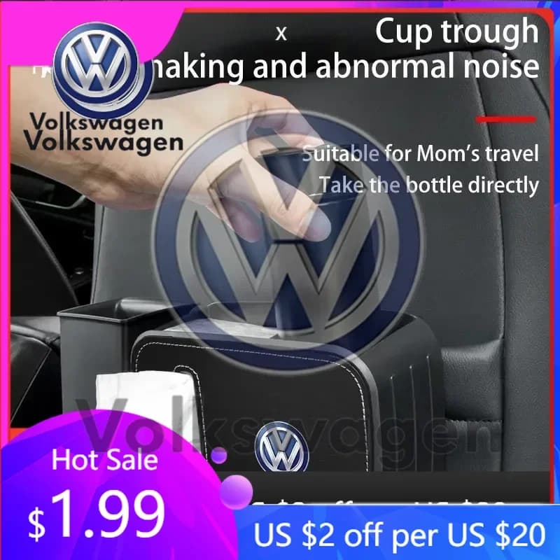Cestino per Rifiuti da Auto con Scatola per Carta a Pressione per VOLKSWAGEN VW GTI B6, Accessori Auto per Volkswagen