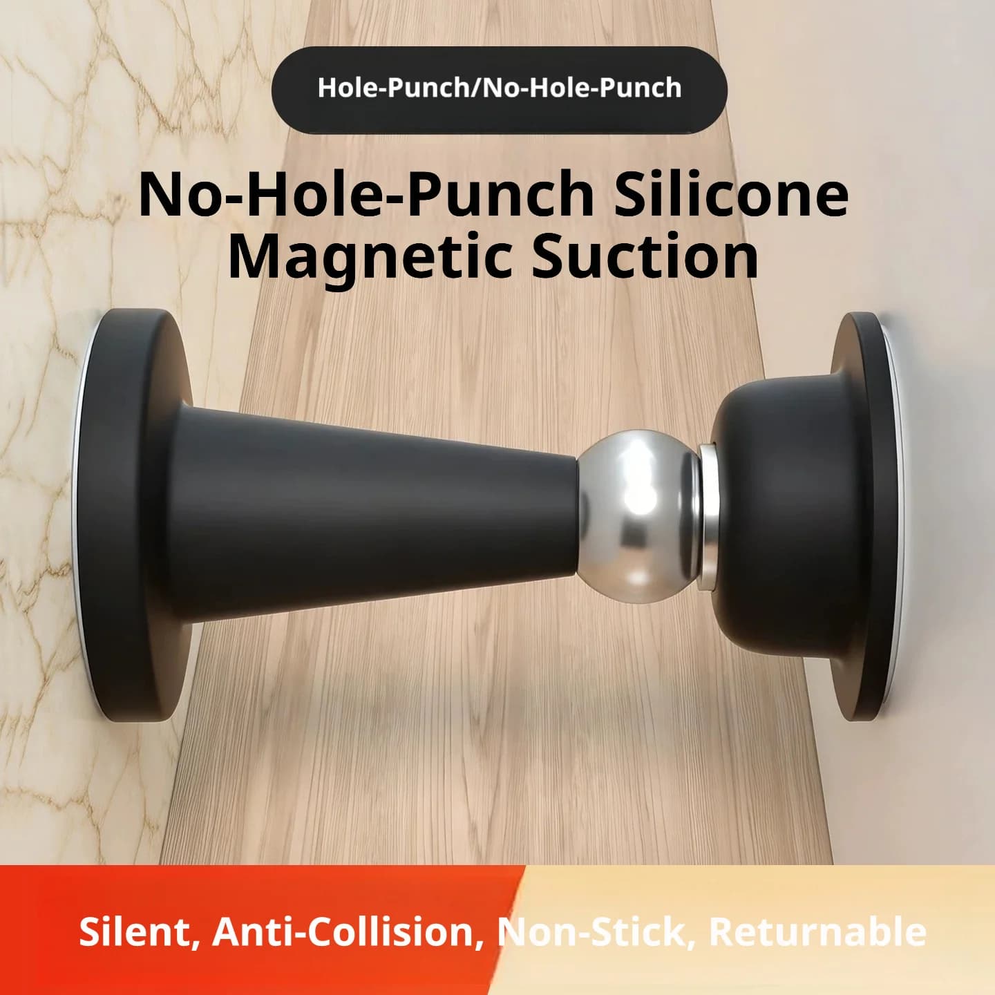 Nuovo guscio in silicone porta magnetica aspirazione parete camera da letto anti-collisione punzonatura buffer silenzioso e non disturbato