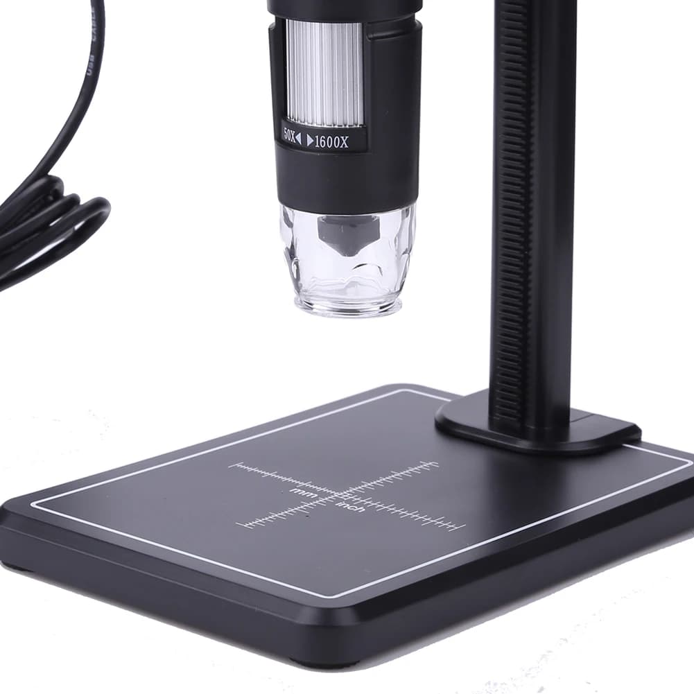 Microscopio Digitale USB 1600X con 8 LED e Supporto Sollevabile, Microscopio Elettronico Endoscopio 2MP per Win10 Win8 Win7