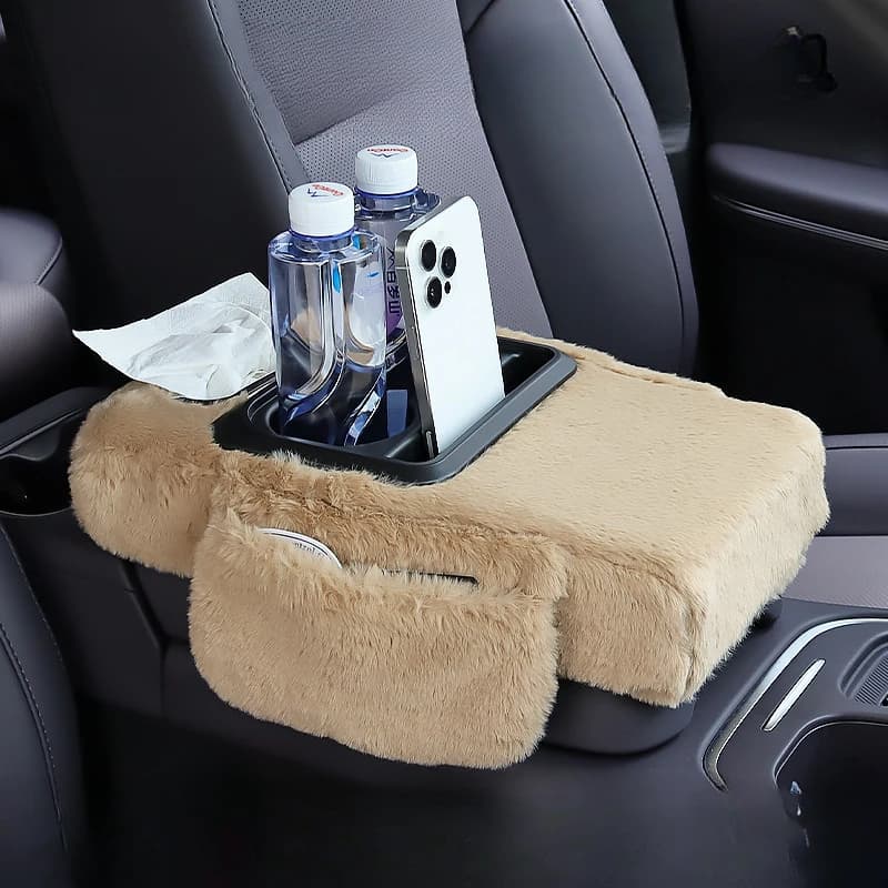 Bearing for armrest for central console for cars in plush with cup holders 4 in 1 Pillow height for winter hot automatic armrest box