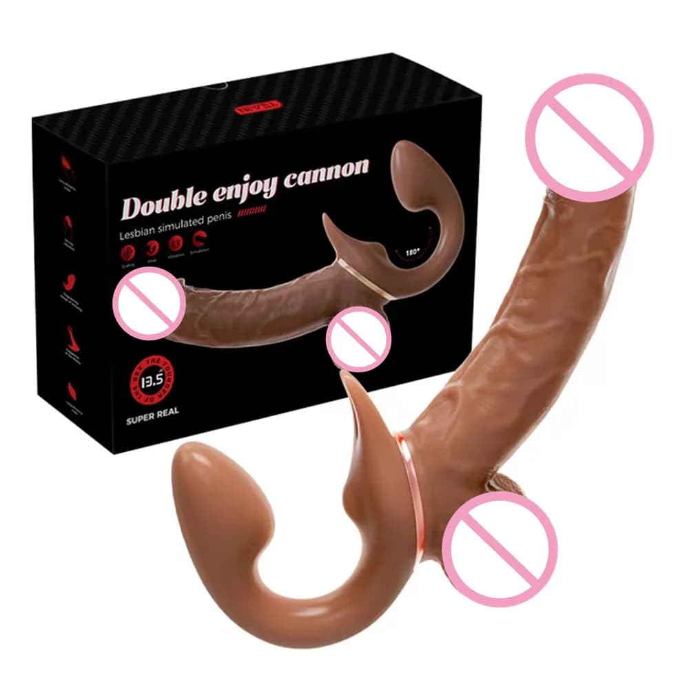Vibratore Dildo lesbico vibratore telescopico a doppia testa masturbatore femminile Silicone liquido stimolazione dell'orgasmo giocattolo del sesso per le donne