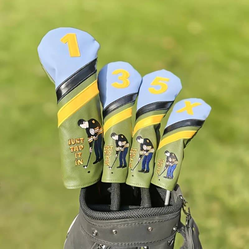Copricapo da golf divertenti con numeri per la posizione dello swing - Protezione resistente ai graffi, vestibilità precisa per driver e legni