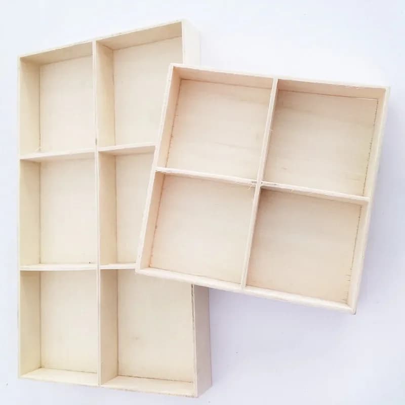 Organizzatore di cassetti in legno Organizer da scrivania scatola di immagazzinaggio divisa vassoio di visualizzazione per piccoli oggetti pianta in miniatura gioielli artigianali fissi