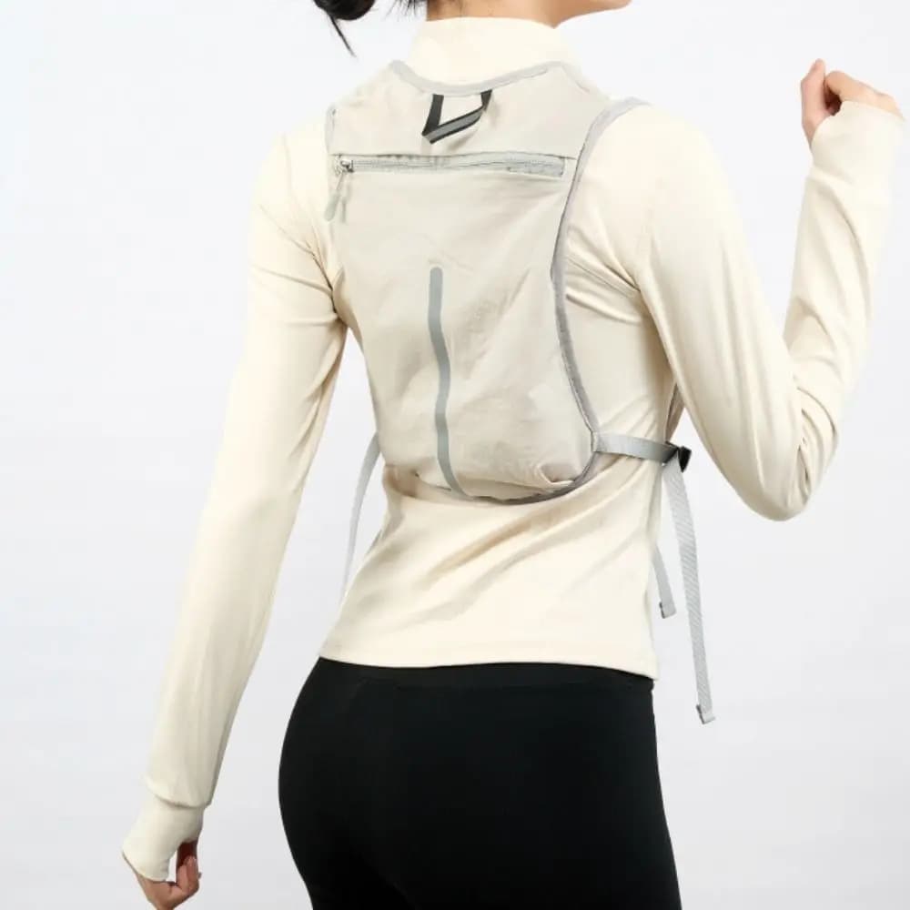 Gilet da Corsa con Tasca Portaoggetti, Zaino Leggero Impermeabile in Nylon, Riflettente e Traspirante