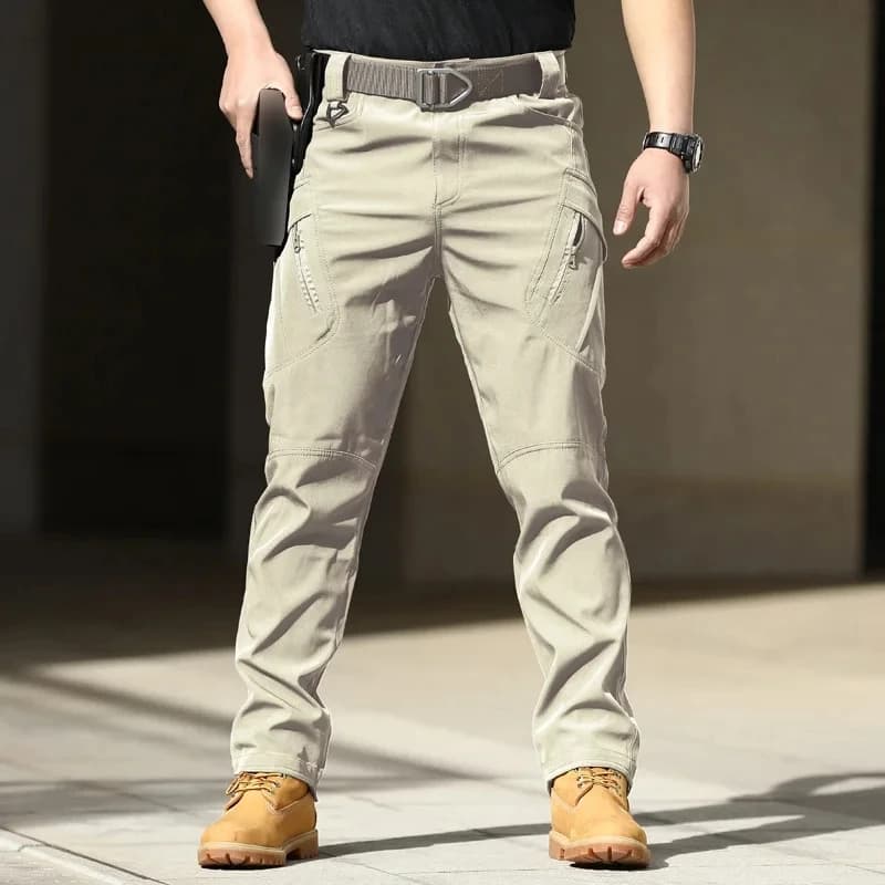 Pantaloni cargo tattici da uomo - Softshell, tessuto elastico, tasche multiple, mosca con bottoni, senza cintura, pantaloni da allenamento per esterni per tutte le stagioni