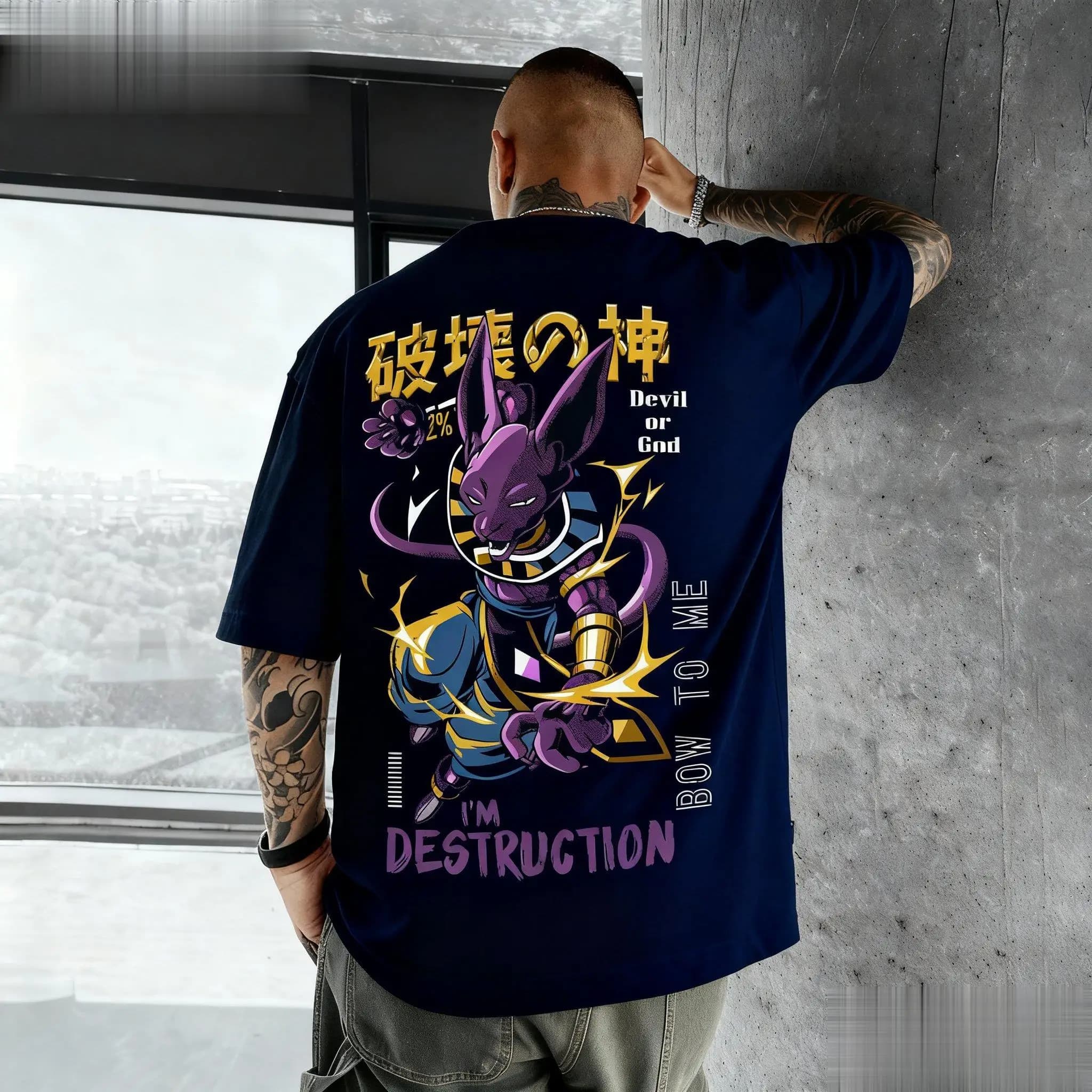 Dragon Ball Beerus Anime T-shirt grafica uomo donna cotone manica corta Tee Streetwear Casual Top nuova moda estiva Y2k vestiti