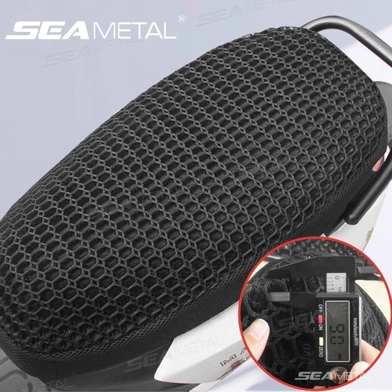 SEAMETAL Tessuto a rete 3D per moto Cuscino antiscivolo Sedile per scooter Coprisedile per bici elettrica Coprisedili per protezione solare traspirante Cuscino a rete