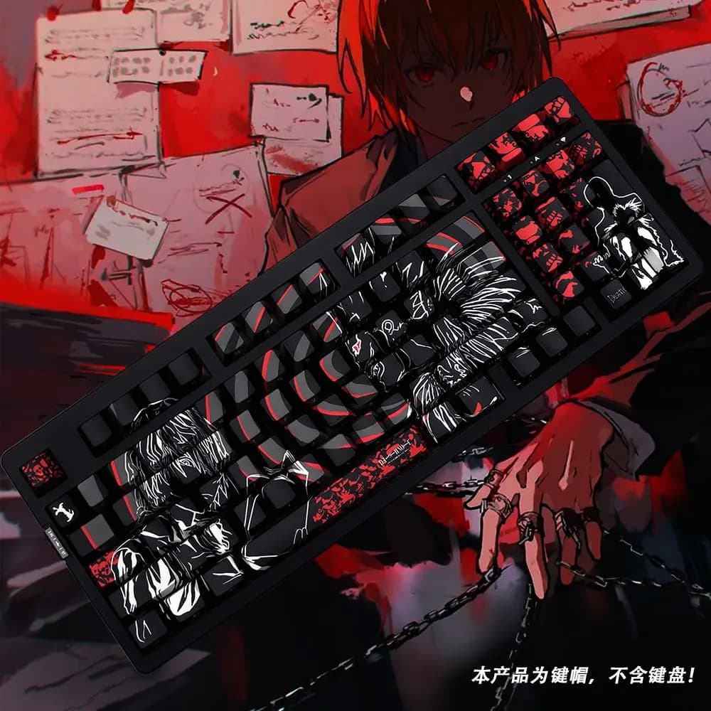 136 tasti Death Note Copritasti a tema Chreey Heights Gioco anime Stampa laterale Ye-Sub Tastiera meccanica personalizzata Wooting Anime Copritasti