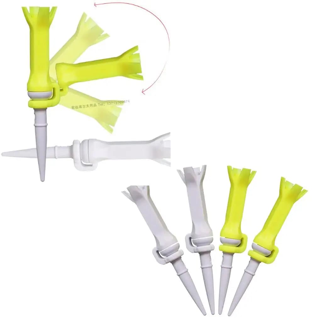 Tee da Golf in Plastica PU Durevole, Set da 4 Pezzi Orientabili per Allenamento e Prevenzione dei Tagli