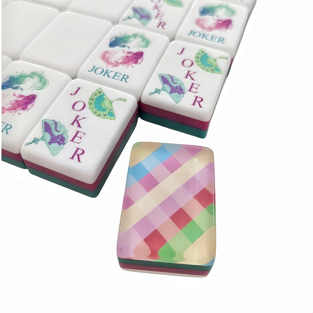 Local Warehouse Hot American Mahjong Tile Premium Mahjong Sets 4-Layer Acrylic Engraved Mah Jongg for Family Party Entertainment