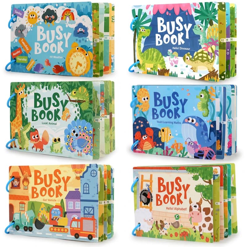 Libro Montessori Baby Occupato Il mio primo libro silenzioso Incolla Apprendimento precoce Educazione Ty Gioco di abbinamento giocattolo per bambini per bambini 2 3 anni
