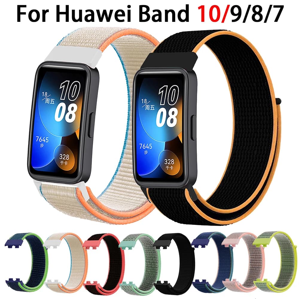 Cinturino per Huawei Band 10 8 9 7 Accessori per cinturini Anello in nylon Smart Watch Cintura di ricambio Bracciale sportivo Bracciale Band 7 Bracciale