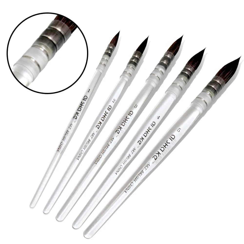 Set di pennelli per acquerello professionale pennelli per pittura artistica per pittura Set di pennelli per mocio a punta rotonda pittura a mano con guazzo acrilico