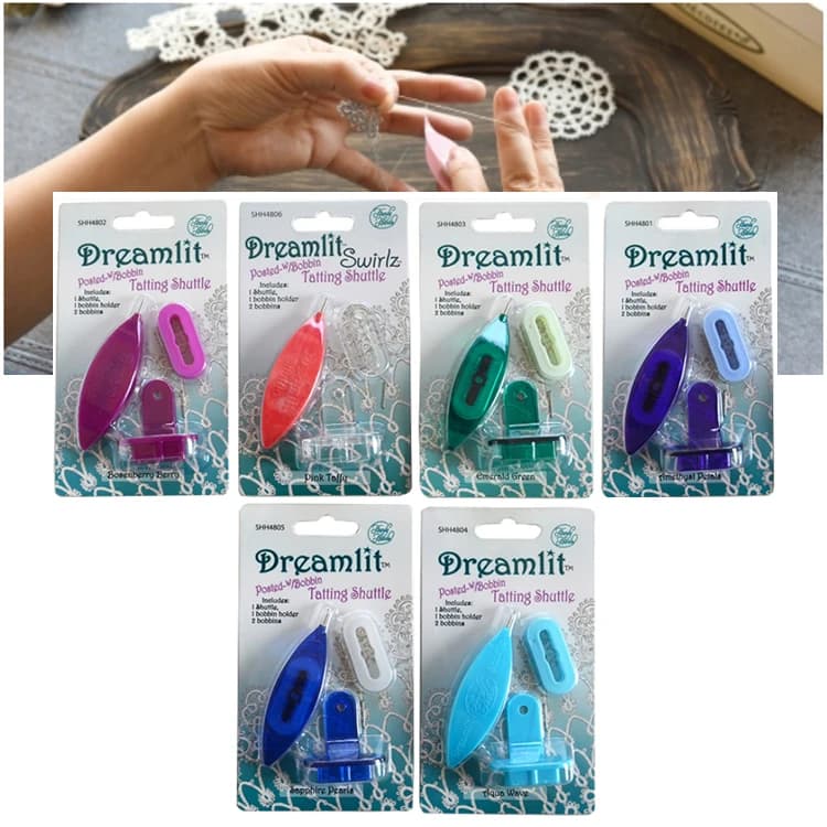 Navette per tatuaggi per macchine per maglieria in pizzo con navetta Dreamlit con gancio per rubinetteria inverno per strumenti di perline fai-da-te