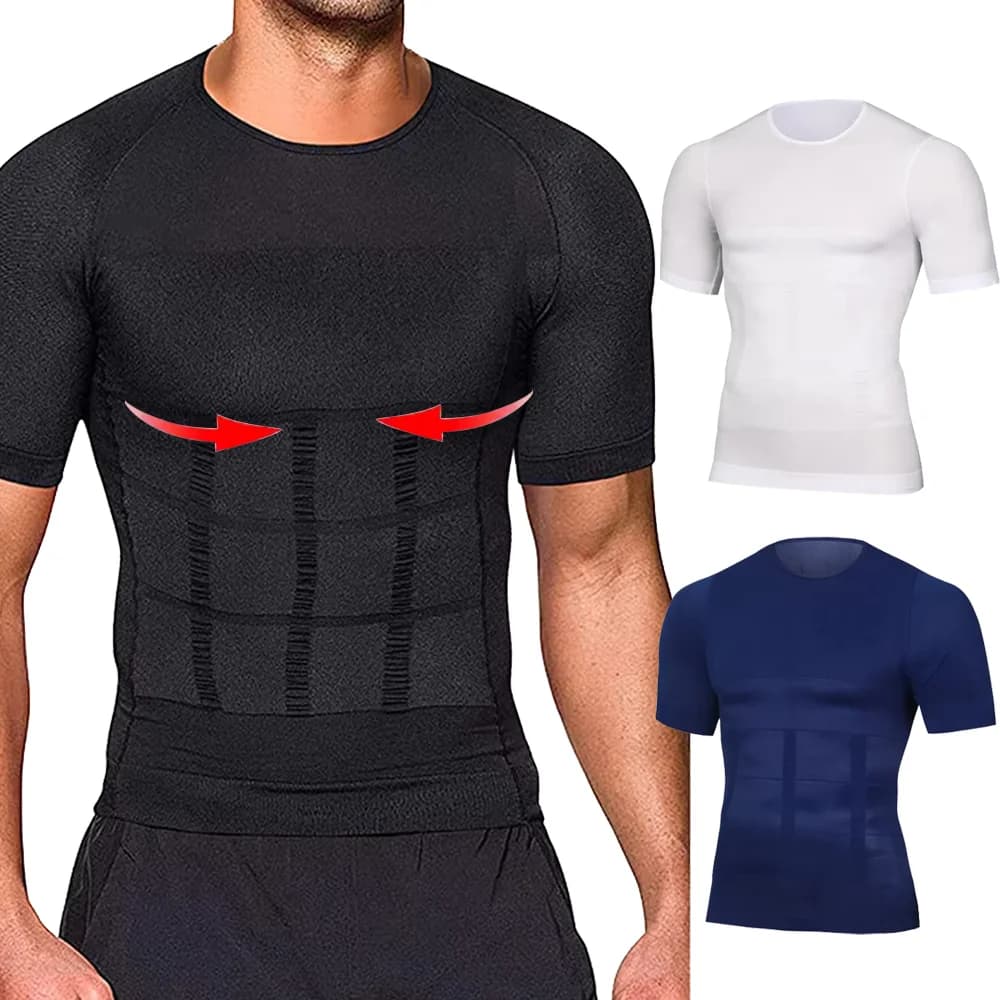 Cintura per il controllo della pancia Uomo Dimagrante Body Shaper Camicie a compressione Intimo fitness Bruciare i grassi Shapewear Corsetto legante addominale