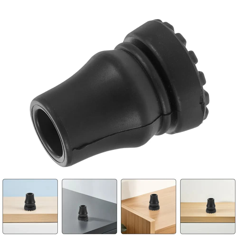 4Pcs Thickened Trekking Pole Tip Covers Anti-Skid Hiking Stick Tips Replacement Wear Resistant Non-Slip Crutch Foot Pads Walking