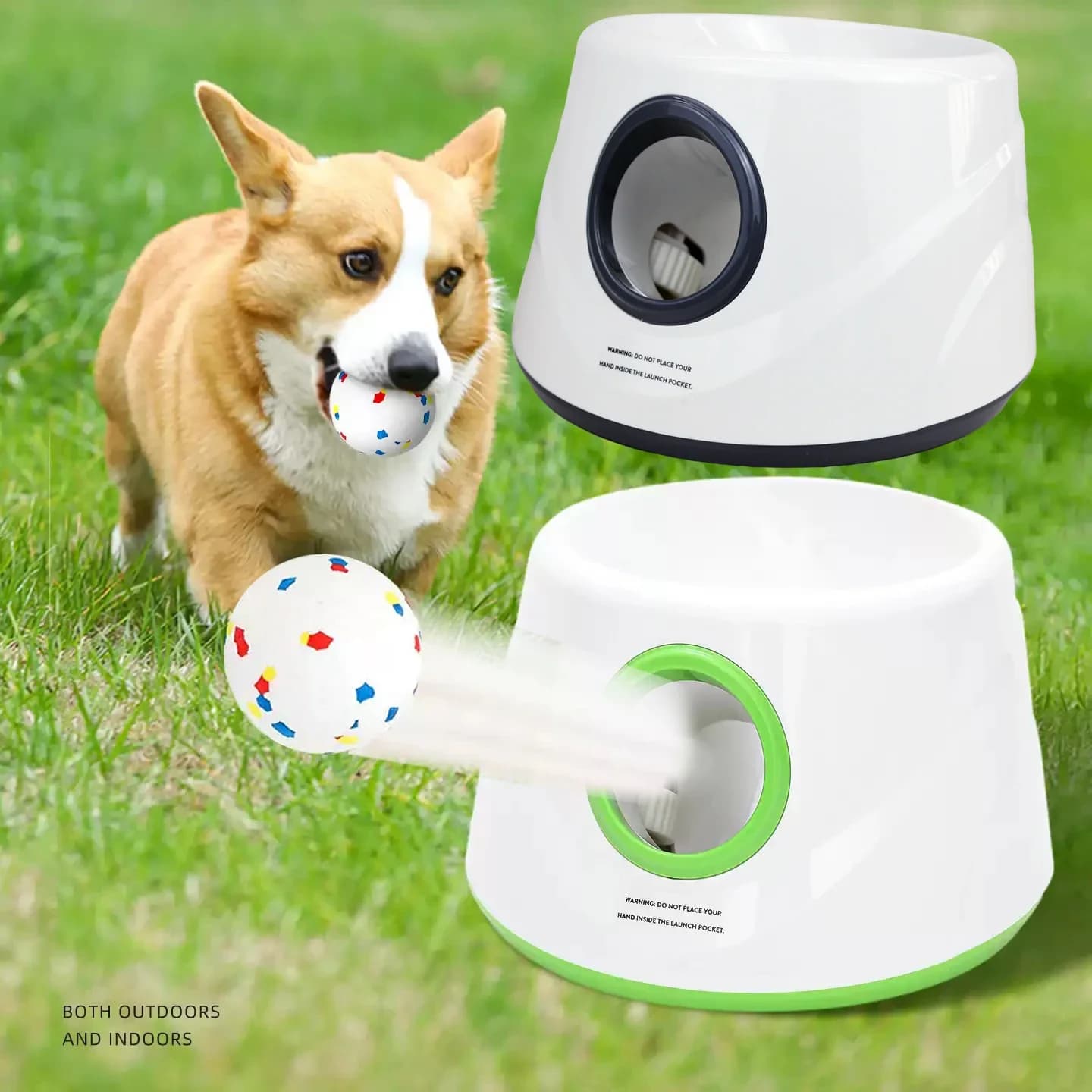 Lanciatore automatico di palline da tennis per cani Cani Chase Toys Divertimento automatico Macchina interattiva Divertimento interattivo catapulta ricaricabile 6 palline