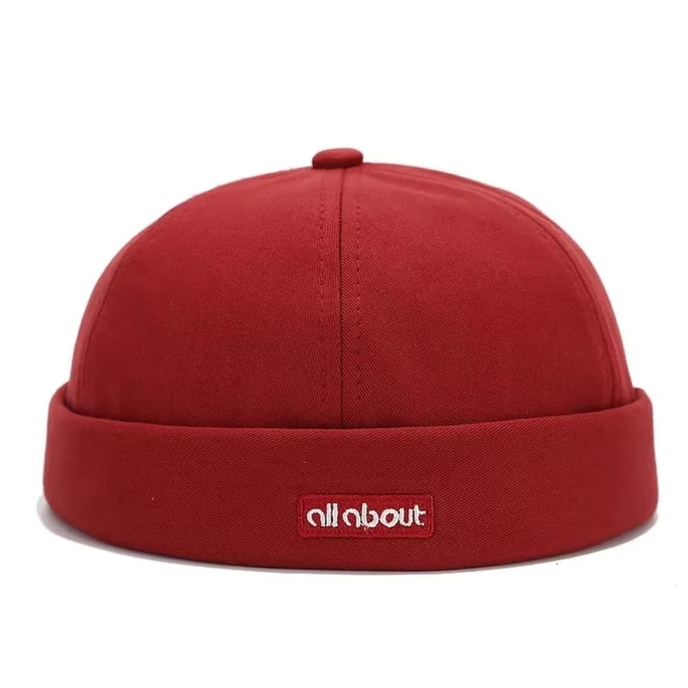 Unisex Adjustable Docker Cap Hip Hop Brimless Sun Hat Letter Embroidery Solid Color Landlord Cap Spring and Summer