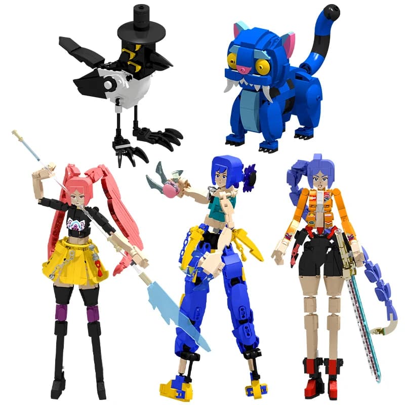 Kawaii Anime Ragazze Stelle Cacciatori di demoni Corvo di leone Blocchi di costruzione Modello K POP Cacciatori di demoni Creativo Corvo di leone Giocattoli Regalo per bambini
