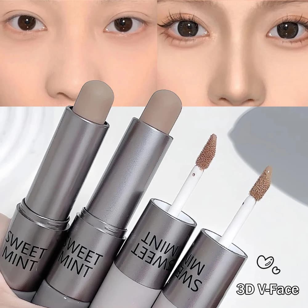 Moisturizing Silky 3D Contour Stick Natural Matte Double Head Suitable For Nose Shadow Makeup Concealer Brightening Cosmetics