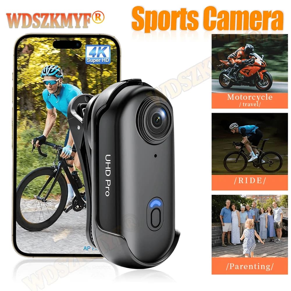 Videocamera sportiva H88 4K FHD 1080P per esterni, da casco, per moto, bici, mini action cam per riprese e registrazione video.