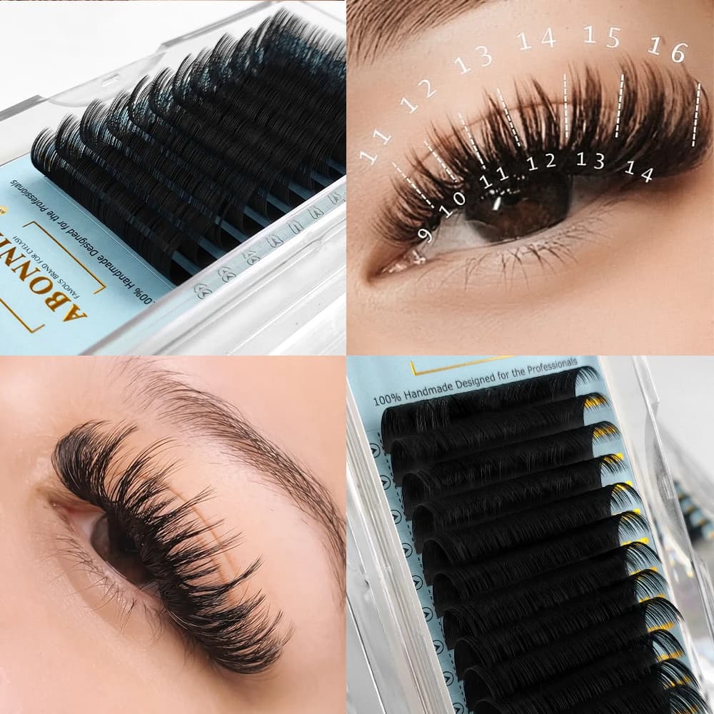 Ciglia classiche Abonnie Cashmere Estensioni ciglia nere opache Fluffy Volume Cilios