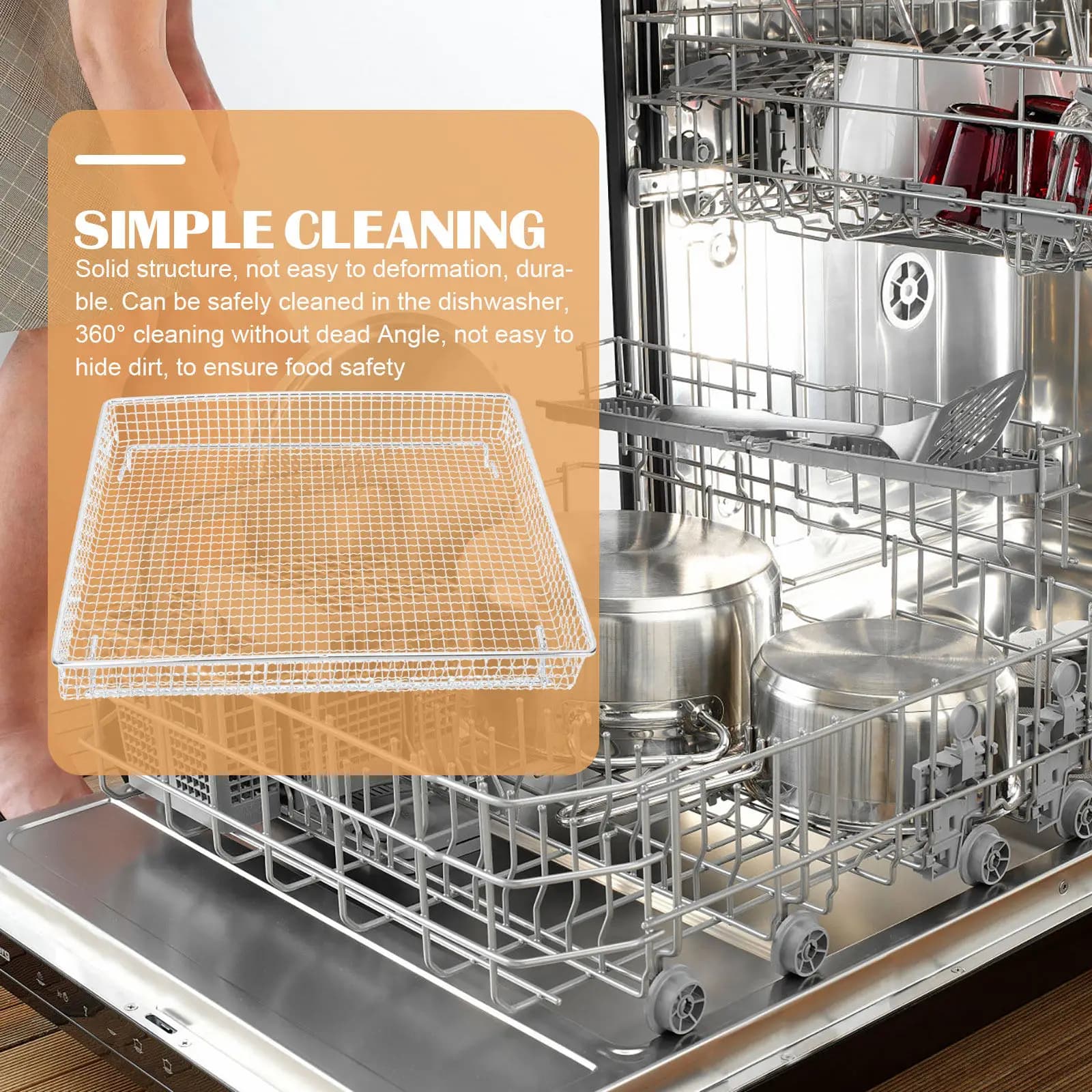 Stainless Steel Air Fryer Basket Non Stick Cooling Rack Bread Cooling Basket Baking Supply Multipurpose Kitchen Rack