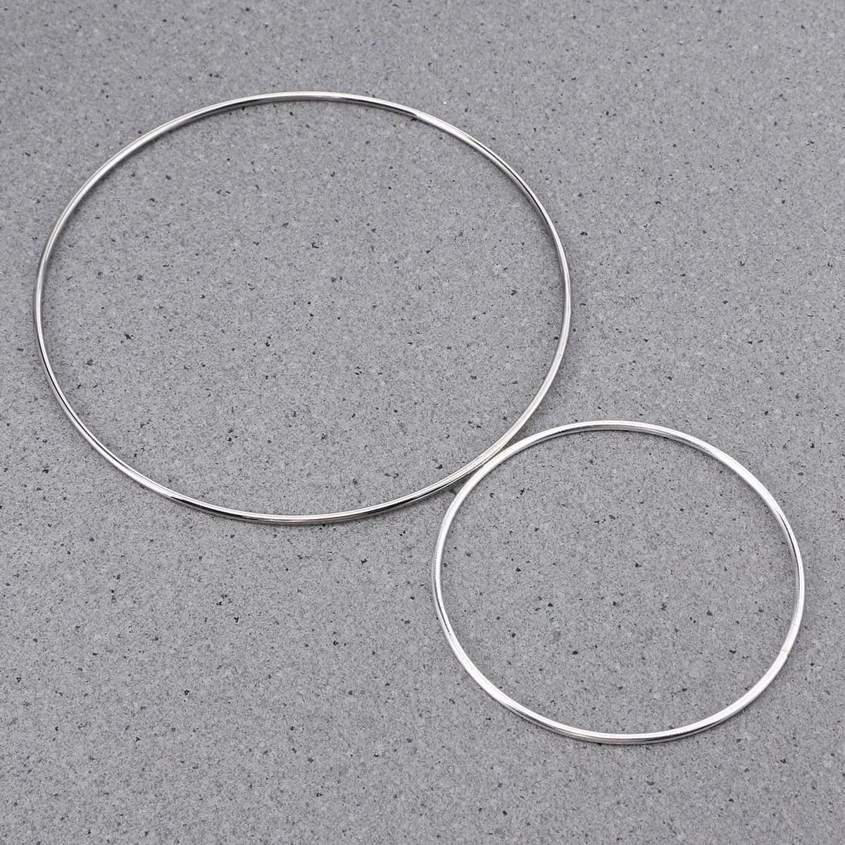 5 Pezzi Anelli in Metallo per Artigianato, Cerchi in Ferro per Acchiappasogni, Argento, Misure Assortite per Accessori Fai-da-Te, Decorazioni per la Casa, Acchiappasogni