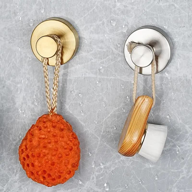 No Drilling Heavy Duty Stainless Steel Suction Cup Hooks Waterproof Wall Hangers 2/4Pcs for Bathroom