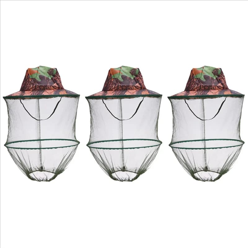 RTENTE-3X Cappello da pesca mimetico Ape che mantengono insetti Zanzariera Berretto di prevenzione Berretto da pesca in rete Parasole Collo solitario Copricapo