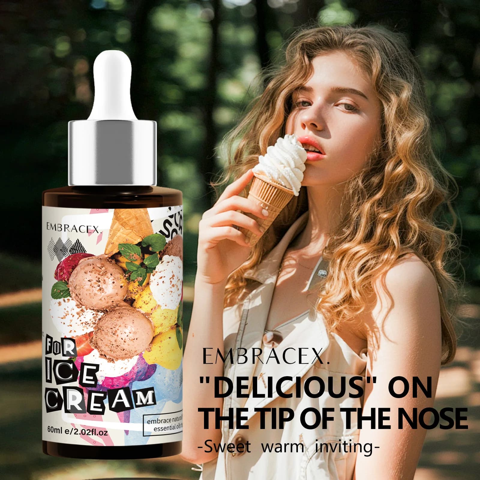 60ml Gelato alla vaniglia Olio essenziale profumato Gelato alla vaniglia Aromaterapia Oli essenziali per contagocce Gourmand Profumo Vaniglia