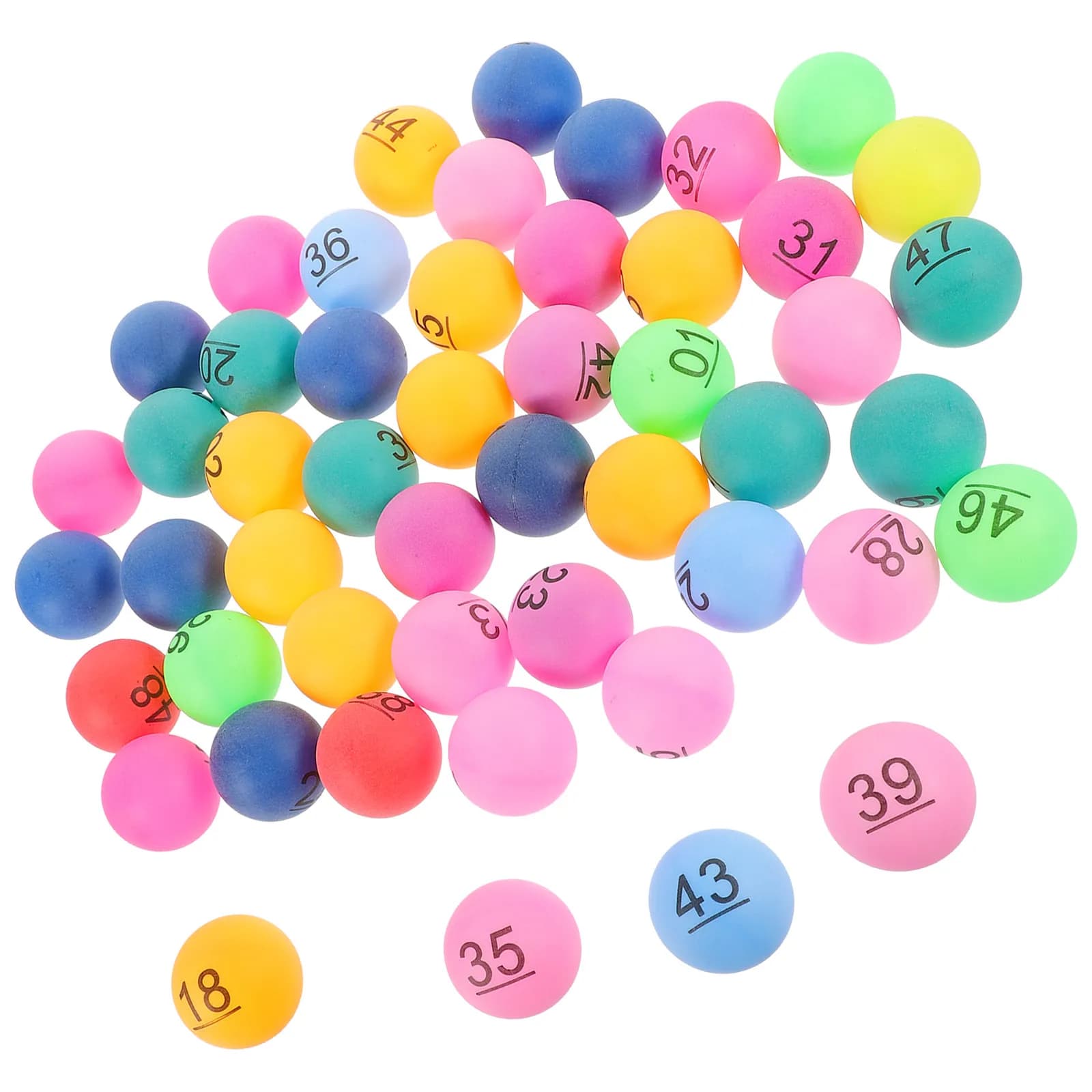 50 Palline da Tennis Numerate da 1 a 50 per Giochi di Lotteria, Estrazioni e Feste - Piccole Palline in Plastica per Giochi Interattivi