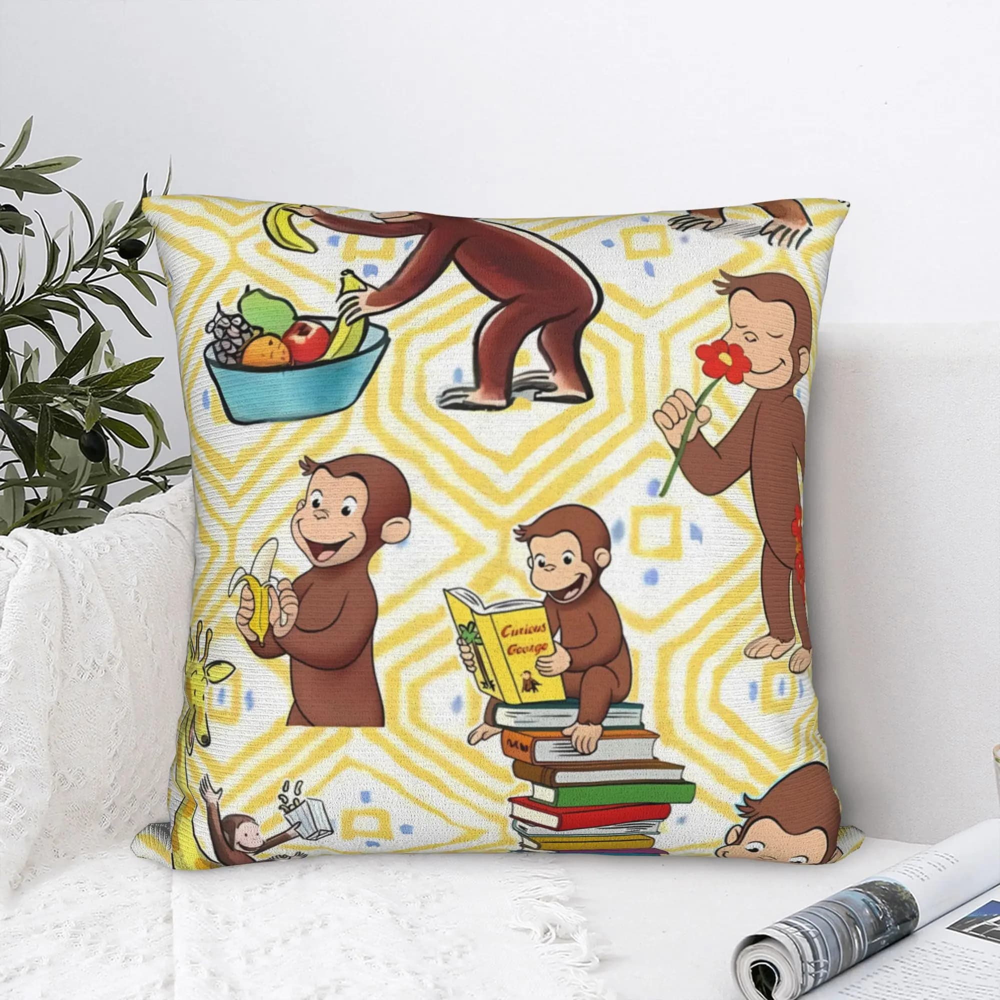 Pillow Case Curious George-s Graphic Pillow Cover For Sofa Car Home Decor Kawaii Pillowcases
