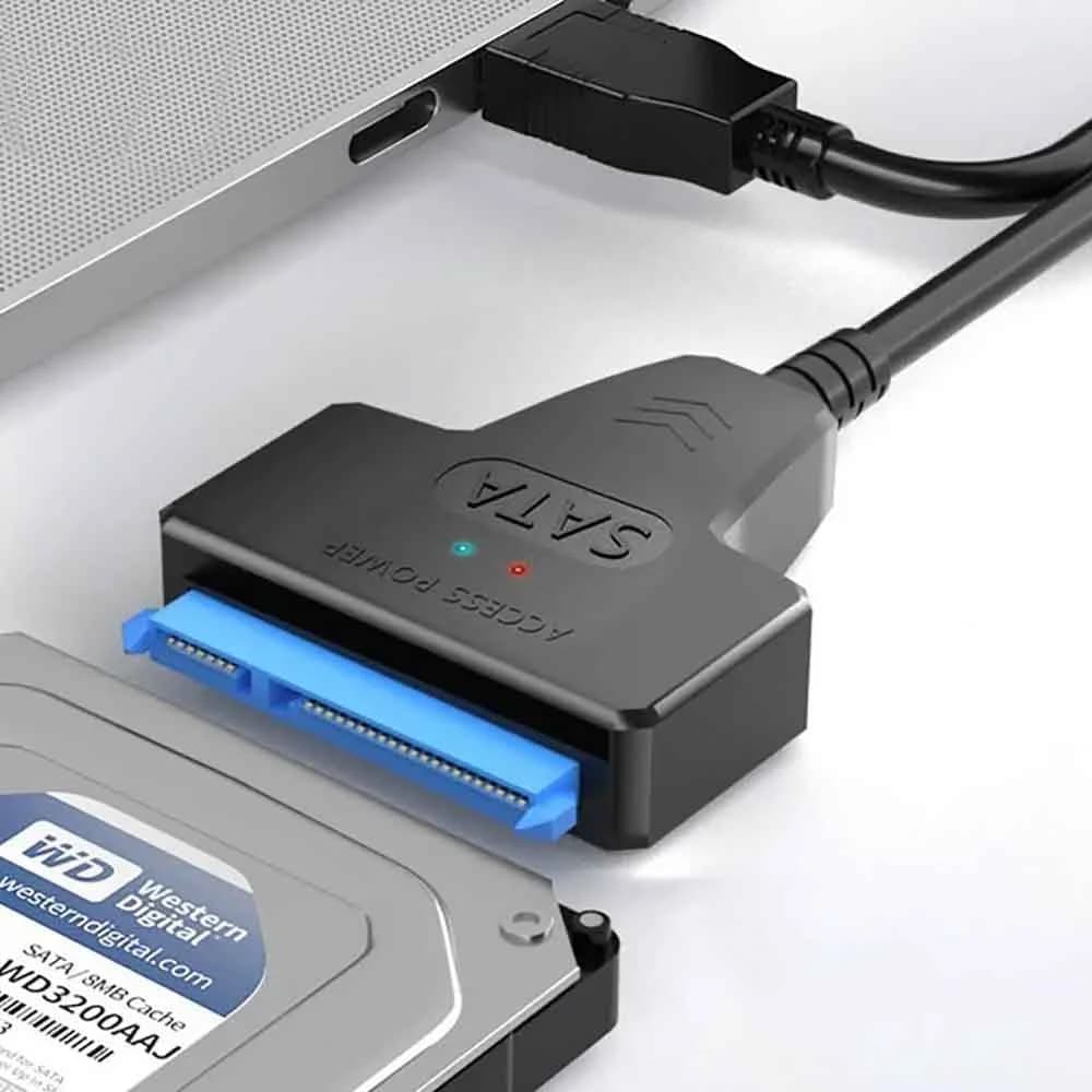 Cavo SATA a USB3.0/Tipo C Fino a 6 Gbps per disco rigido SSD HDD esterno da 2,5 pollici Adattatore SATA 3 a 22 pin Cavo USB 3.0 a SATA III