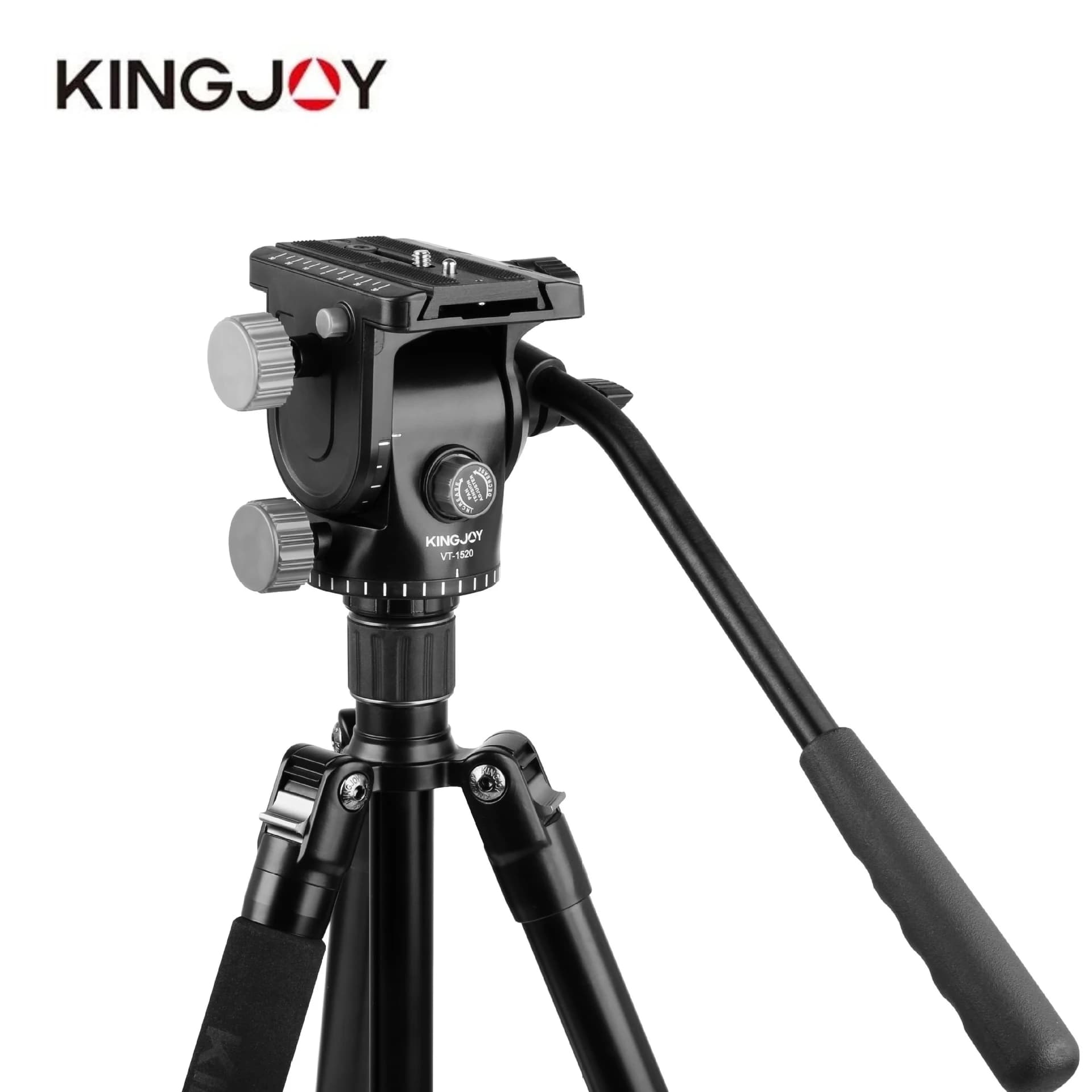 KINGJOY VT-1520 testa del treppiede con smorzamento idraulico 360 testa a sfera con piastra a sgancio rapido per accessori per attrezzature fotografiche DSLR