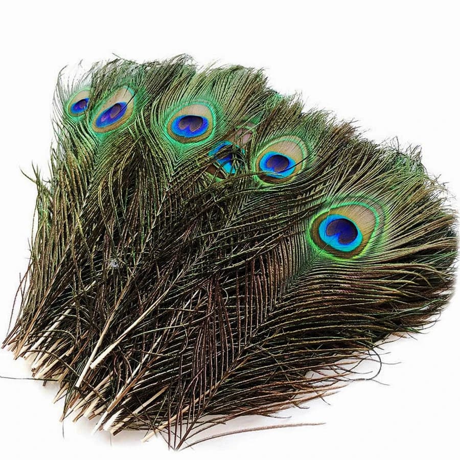 Craft Feathers 20/50Pcs Natural Peacock Feathers 10-12 Inch for DIY Dream Catcher Hat Costume Wedding Decorations