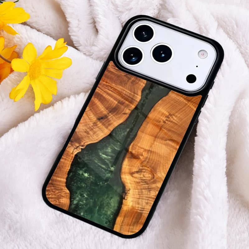 Cover per telefono in resina effetto legno e marmo colorato per iPhone 11 12 13 14 15 16e 17 Pro Max e iPhone 17 Air