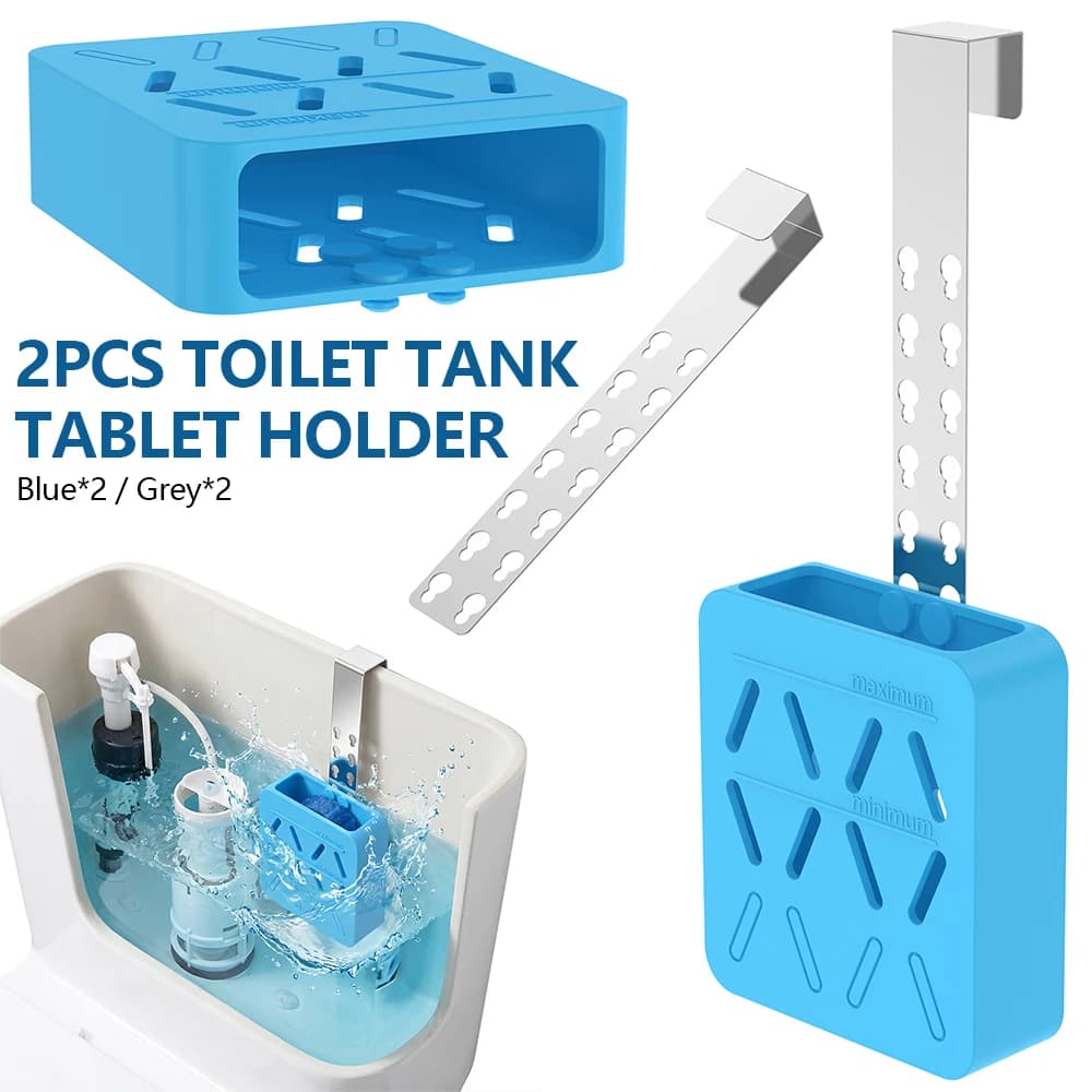 2 Pezzi Supporto Regolabile per Pastiglie WC in Silicone con Gancio Antiruggine, Accessori per il Bagno