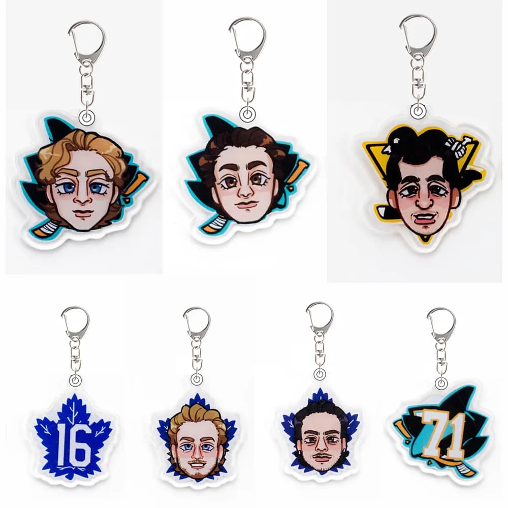For NHL Peripheral San Jose Sharks Toronto Maple Leafs Series Acrylic Key Chain Backpack Pendant Creativity Festival Gift