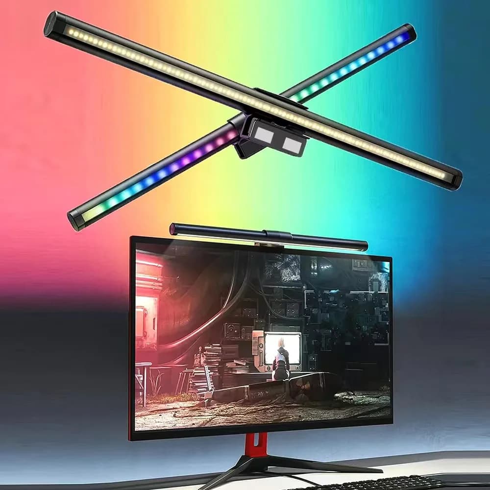 Lampada a sospensione per schermo a LED con alimentatore USB Dimmerazione continua Protezione per gli occhi Barra luminosa per monitor per giochi di studio di lavoro su computer