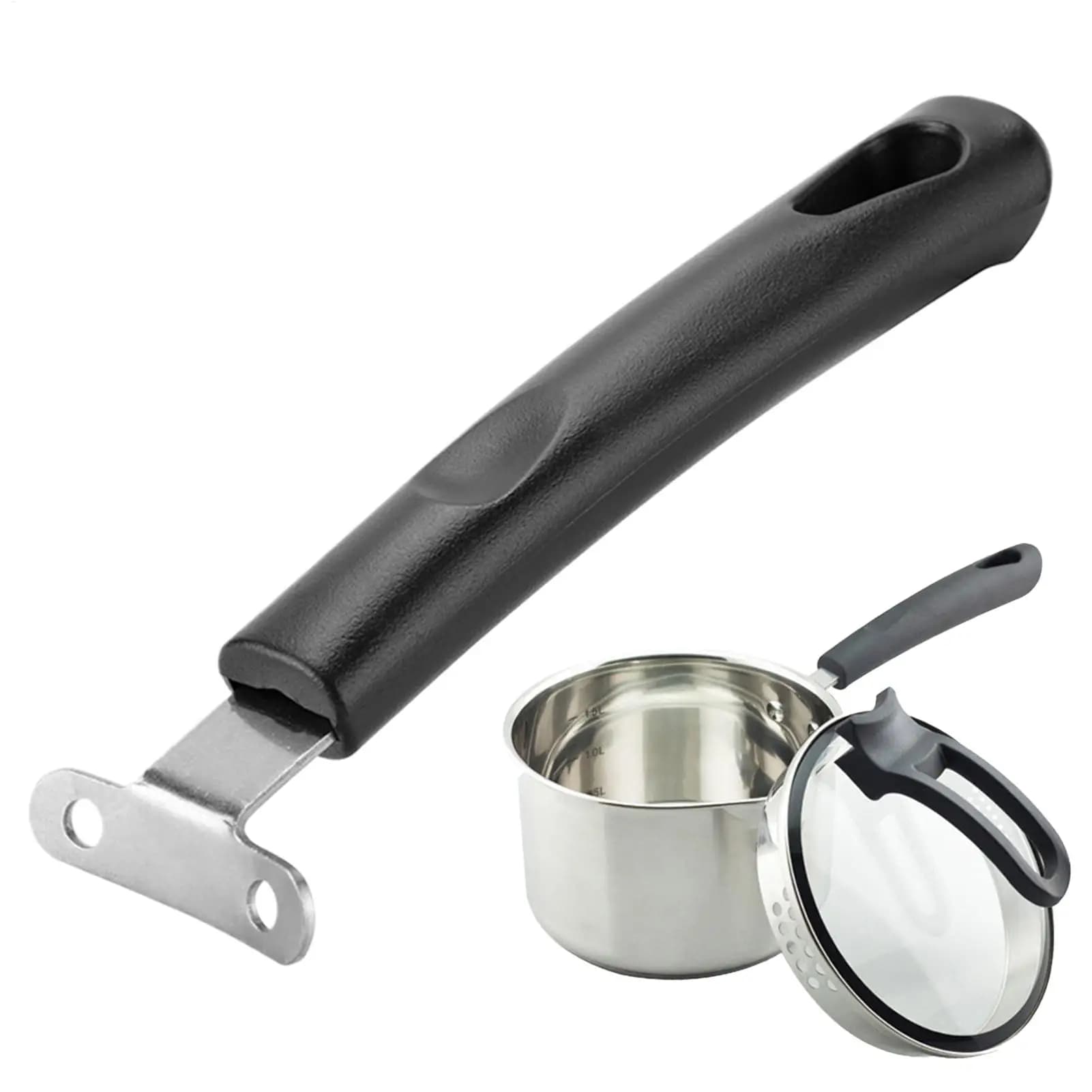 Replaceable Fry Handle Detachable Pot Handle Part Kitchen Anti-scald Accessories lightweight Replacement Milk Pan Removable Wok