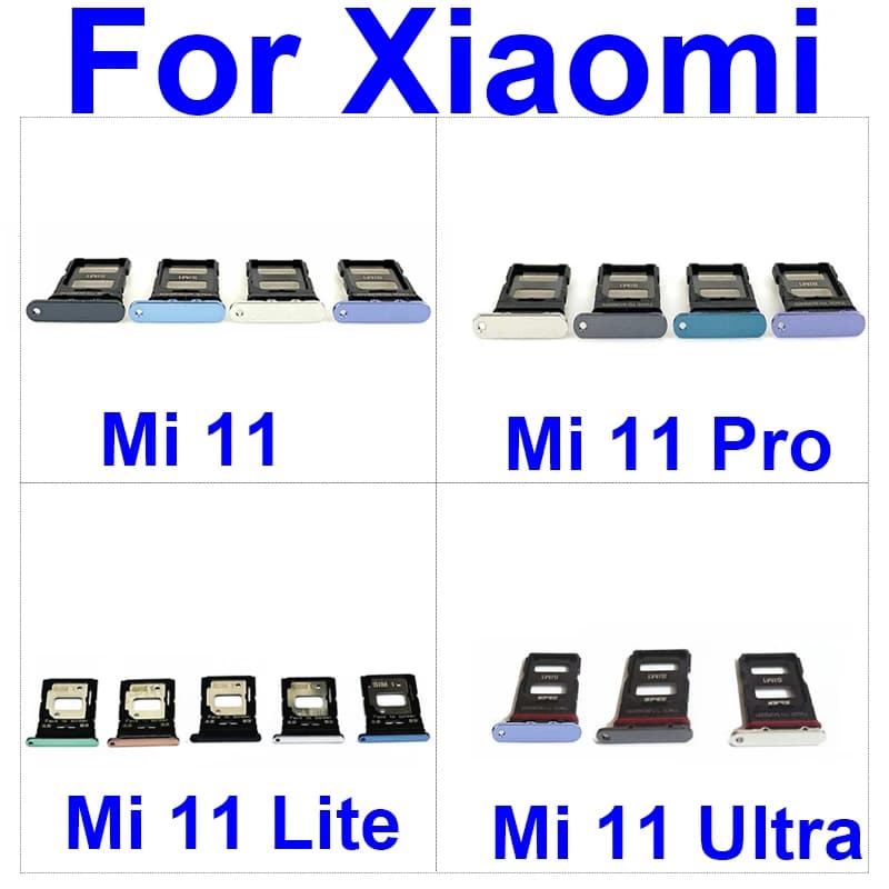 Supporto del vassoio della scheda SIM per Xiaomi Mi 11 Mi 11 Pro Mi 11 Ultra Mi 11 Lite 4G 5G Vassoio SIM Slot per scheda Adattatore Parti di riparazione