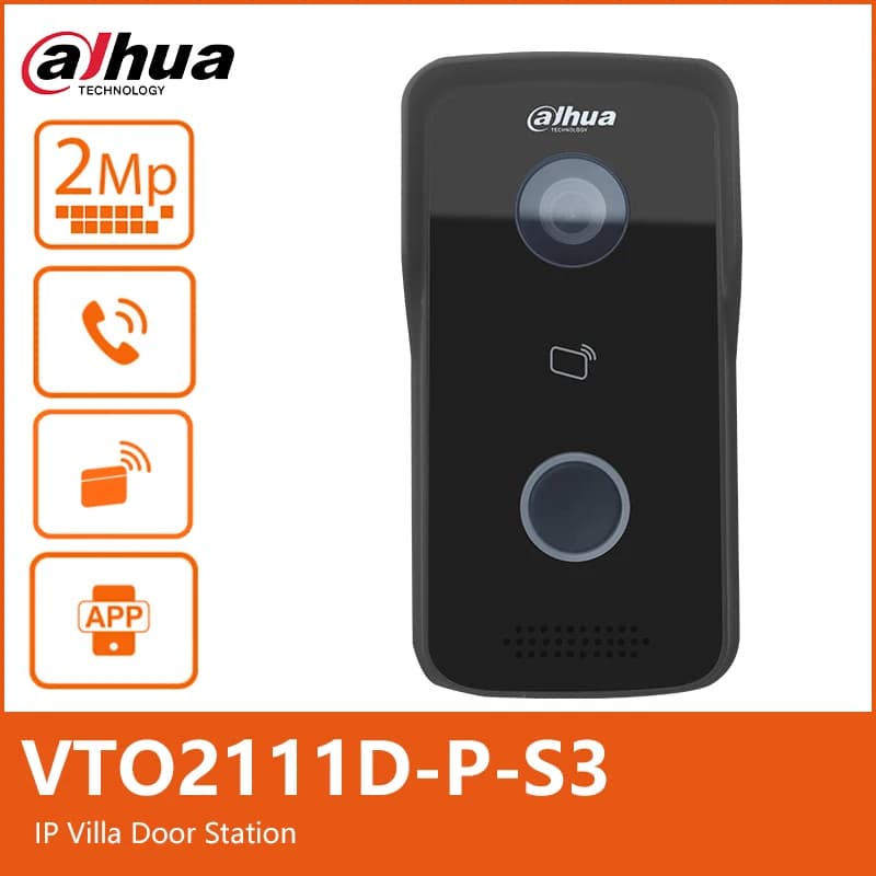 Dahua VTO2111D-P S2 S3 Videocitofono Campanello Telecamera PoE esterna Visione notturna Telecamera completamente digitale Supporta APP e sblocco scheda IC